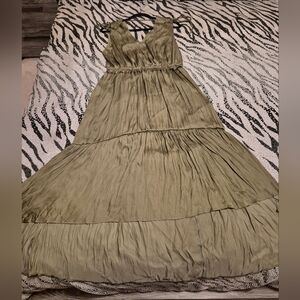 NEW Banana Republic Olive Maxi Sundress Spaghetti Strap